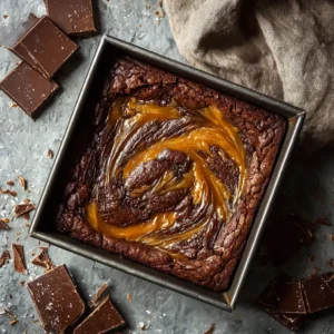 Fudgy Sourdough Caramel Brownies (Discard Recipe)
