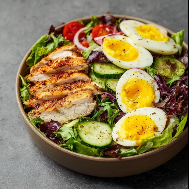 Healthy Spring Chicken Salad Bowl Recipe Low-calorie Chicken Salad With Eggs Fresh Greens Chicken Salad Meal Prep Best Chi...