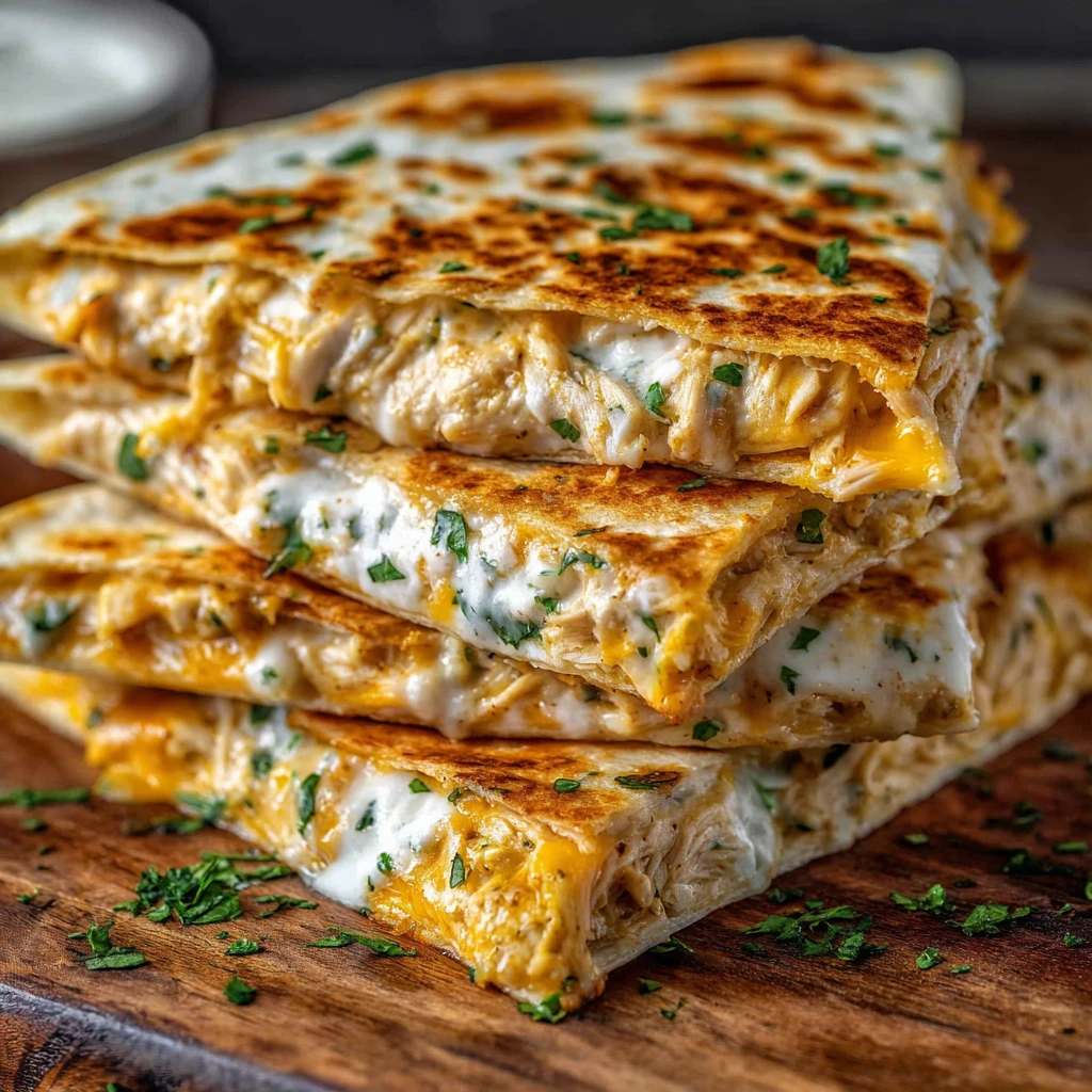 High Protein Chicken Ranch Quesadilla Crispy Lowcarb