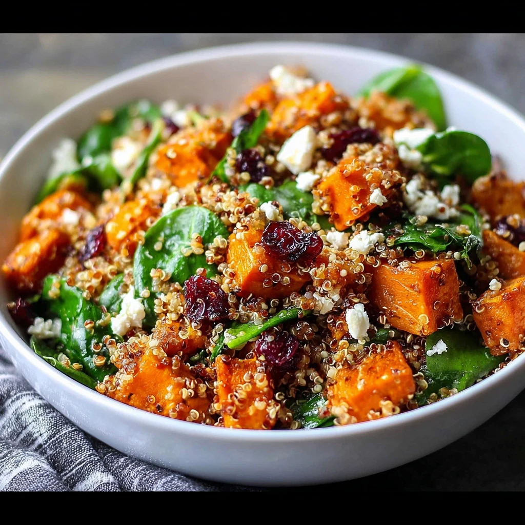 High Protein Roasted Sweet Potato Quinoa Salad