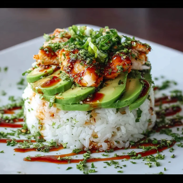 Honey Lime Chicken Avocado Rice Stack