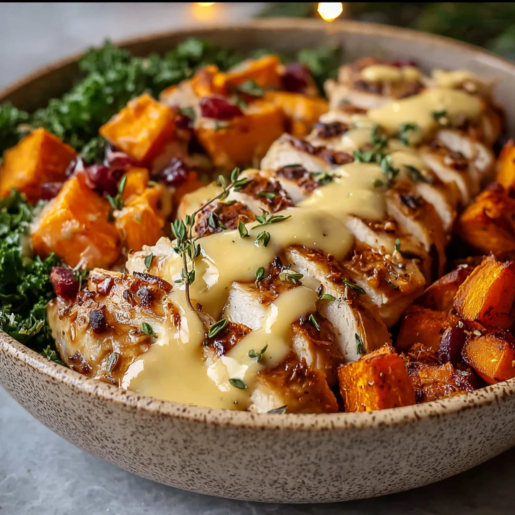 Maple Dijon Chicken Bowl Sweet Potatoes