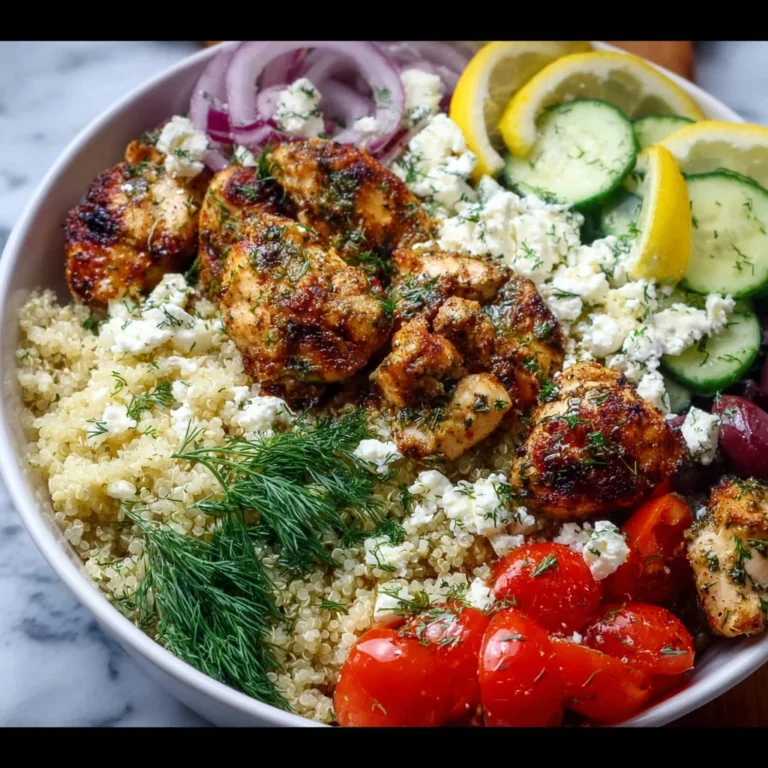Mediterranean Lemon Dill Chicken Bowls