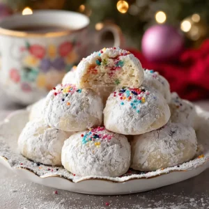 Melt-in-Your-Mouth Confetti Snowball Cookies