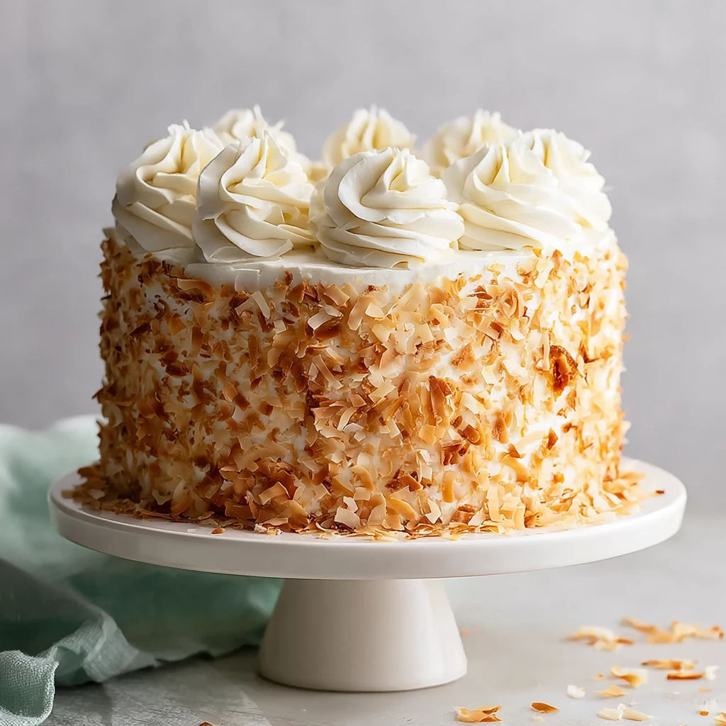 Moist Coconut Cake Toasted Cream Cheese Frosting