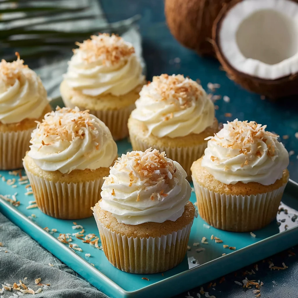 Moist Coconut Cupcakes Rich Cream Cheese Frosting