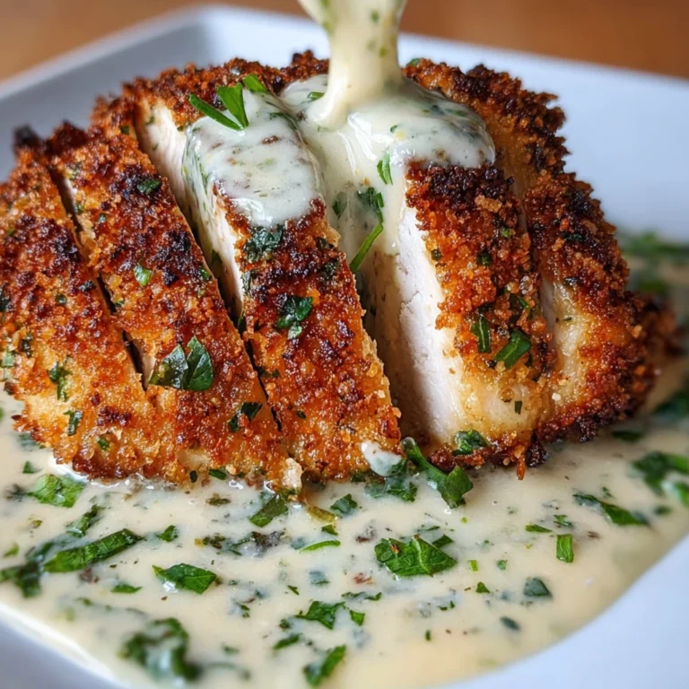 Parmesan Crusted Chicken Creamy Garlic Sauce