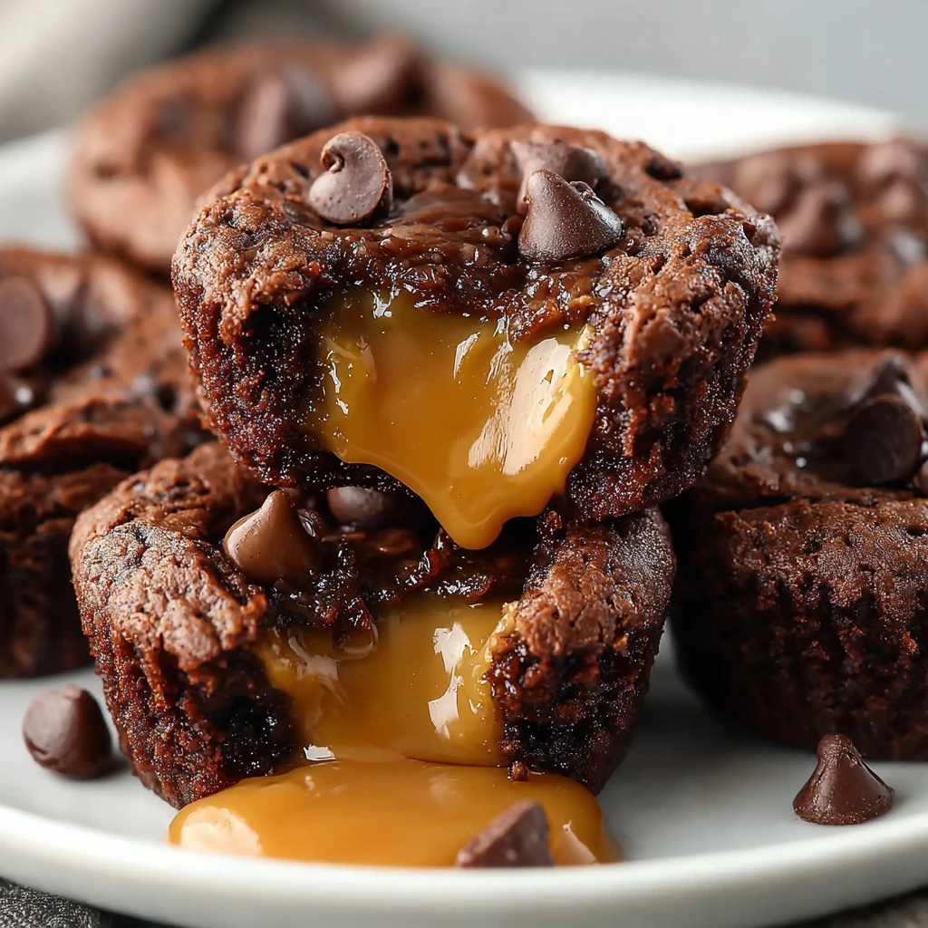 fudgy peanut butter brownie bites with crackly tops on a cooling rack