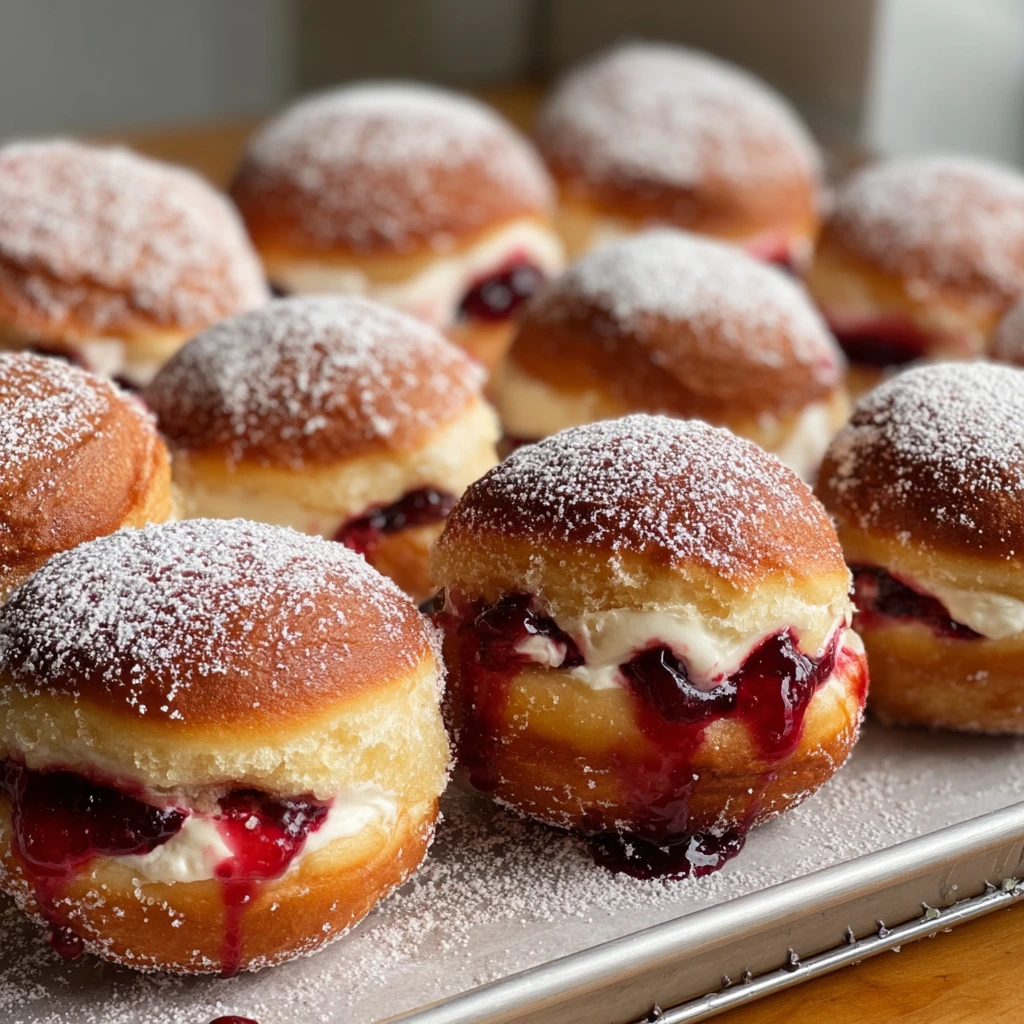 Raspberry Cream Filled Donuts Irresistible Bakery Steps