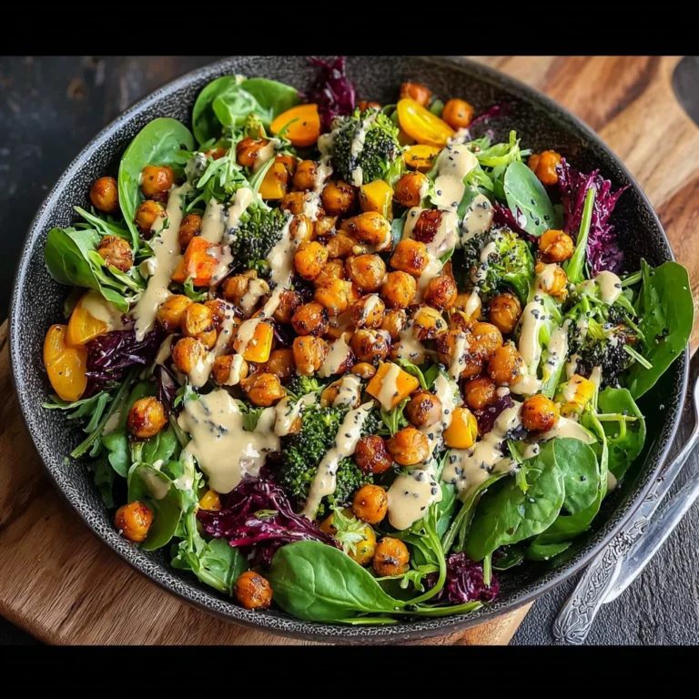Roasted Chickpea Veggie Harvest Salad Maple Tahini Dressing