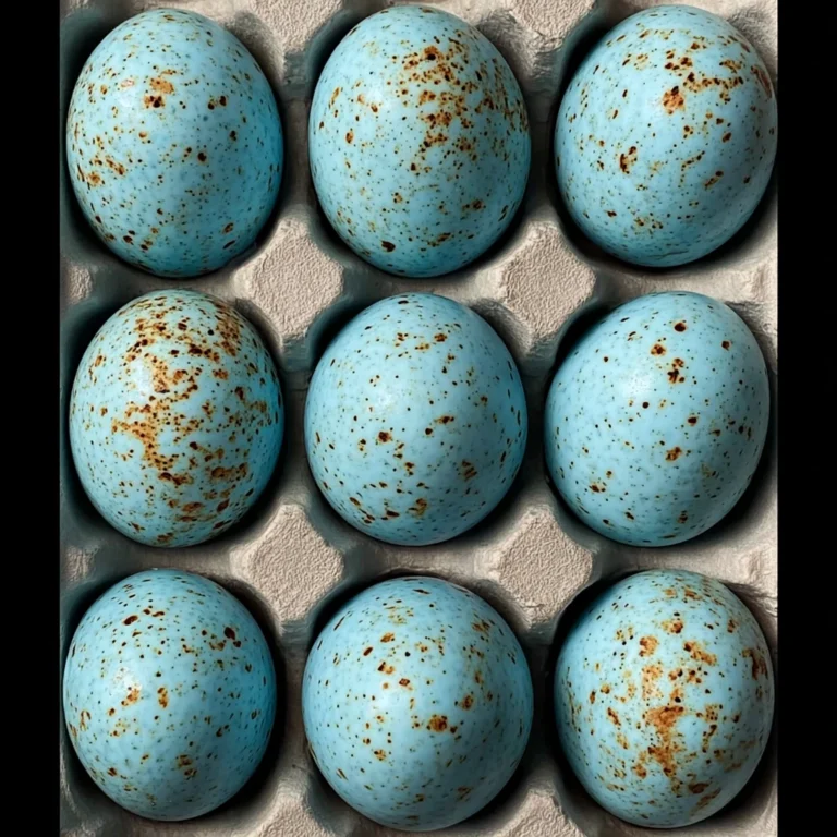 homemade peanut butter eggs dipped in chocolate on parchment paper decorated like robin eggs for Easter