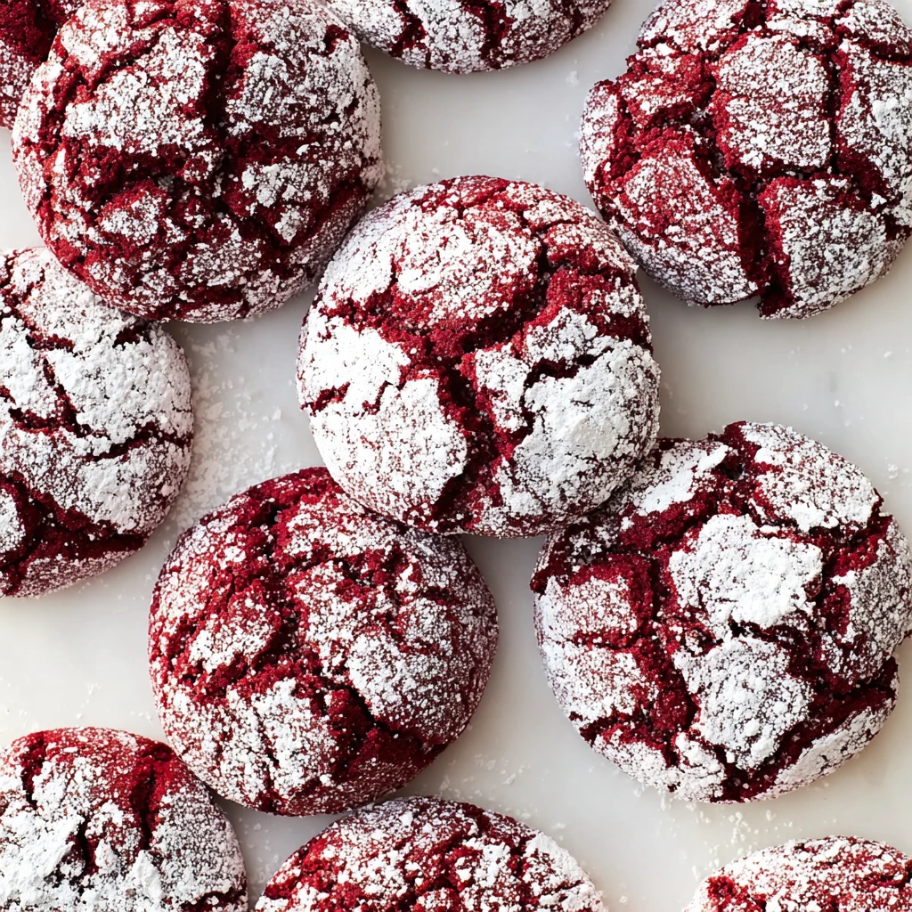 Soft Chewy Red Velvet Crinkle Cookies