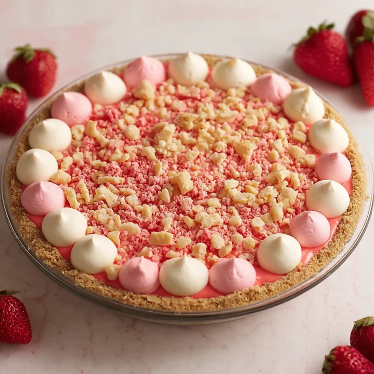 Strawberry Shortcake Pie Steps Beautiful Creamy Dessert