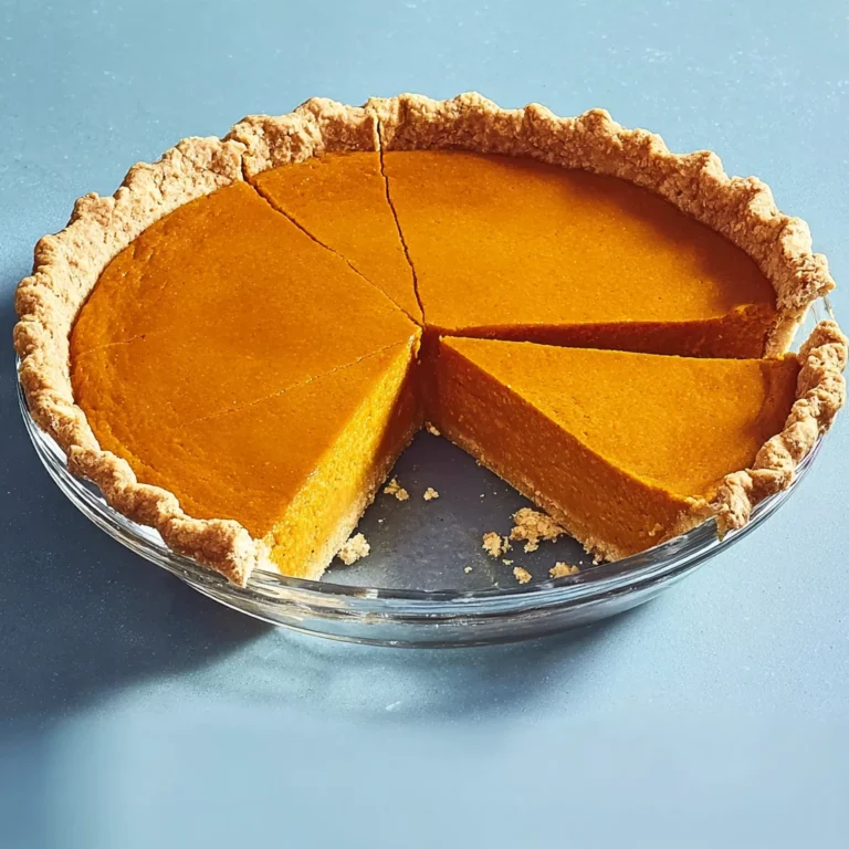 southern sweet potato pie with flaky crust on a white plate dusted with cinnamon