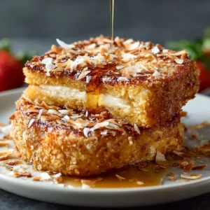 Coconut Crusted Stuffed French Toast for a Tropical Breakfast Treat