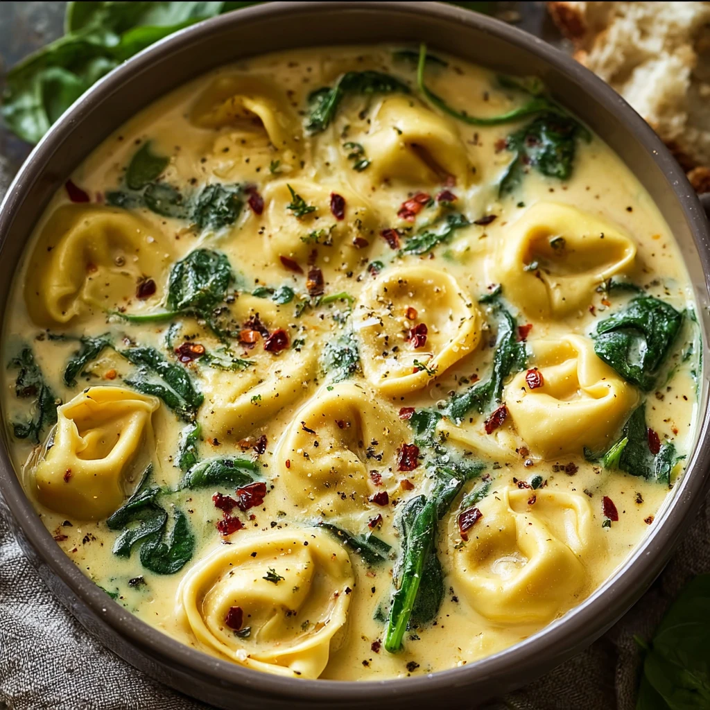 Creamy Tuscan Garlic Tortellini Soup Recipe Best Tuscan Tortellini Soup For Winter Easy Creamy Garlic Tortellini Soup Tusc...