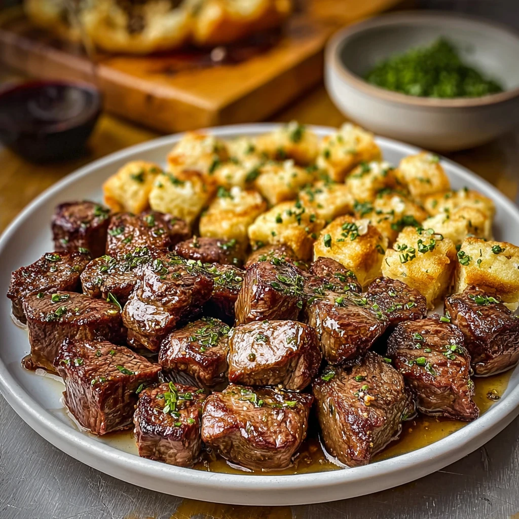 Easy Garlic Butter Steak Bites Recipe How To Make Tender Steak Bites Best Seasoning For Garlic Steak Bites Garlic Butter S...