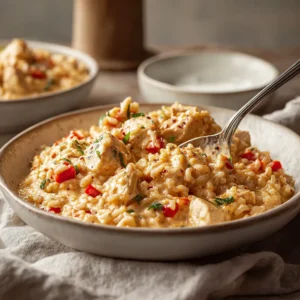 Easy One Pot Queso Chicken and Rice Recipe for Quick Meals