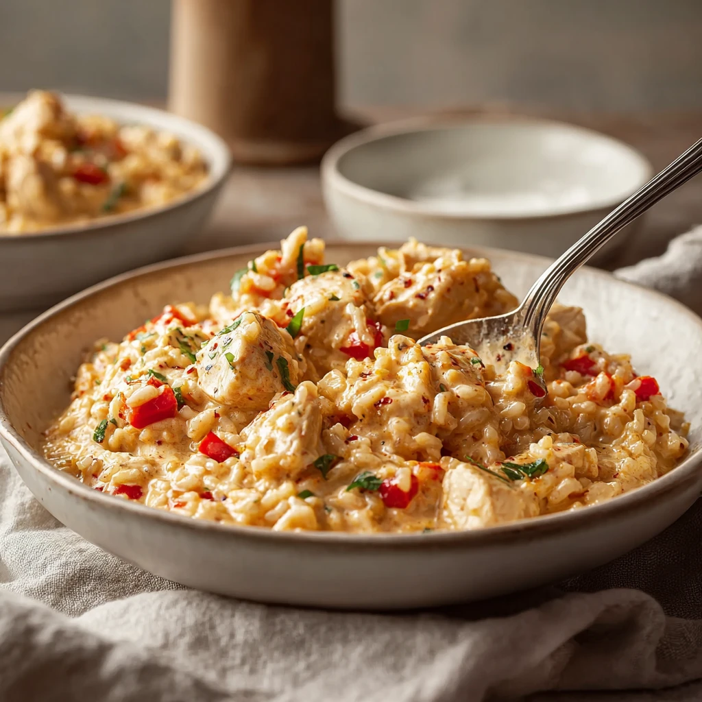 One Pot Queso Chicken Rice Recipe Meals
