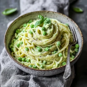 Garlic Linguine with Vegan Whipped Pea Ricotta Magic