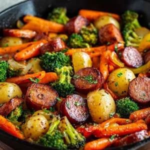 Easy One-Pan Honey Garlic Kielbasa & Veggies