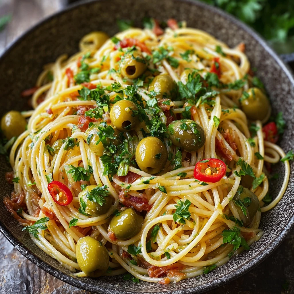 Irresistible Green Olive Pasta Recipe Pancetta Delight Pasta Dish Green Olive And Pancetta Pasta Easy Olive Pancetta Pasta...