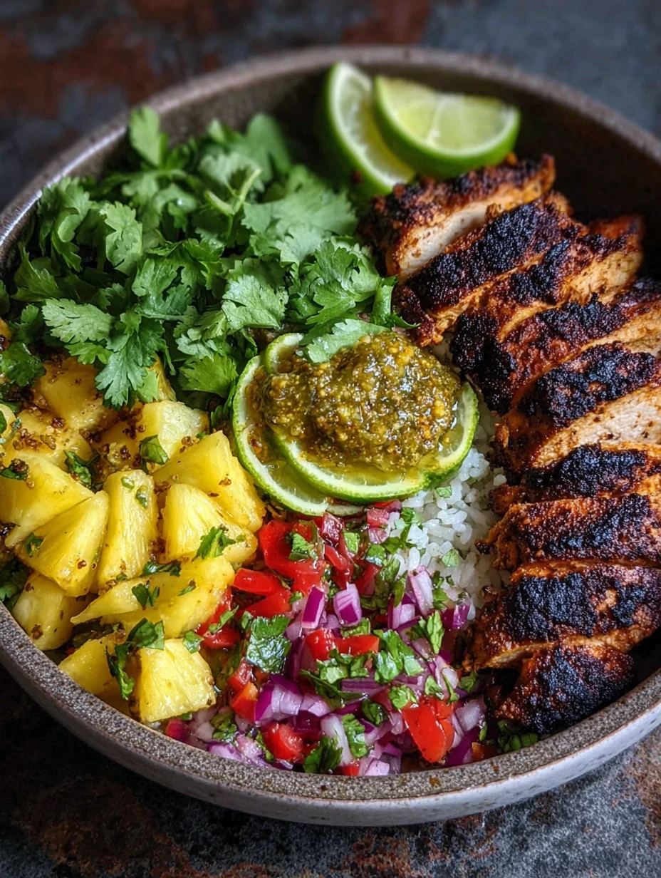 Jerk Chicken Bowl Recipe Homemade Jerk Chicken Pineapple Salsa Spicy Jerk Chicken Rice Bowl Healthy Jerk Chicken Bowl Idea...
