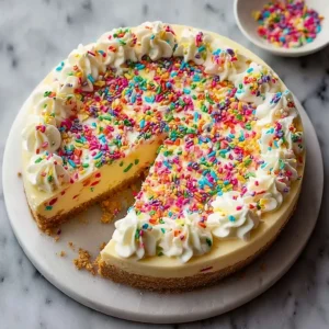 No-Bake Funfetti Cheesecake – The Easiest Colorful Dessert You’ll Ever Make