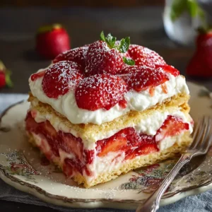 No-Bake Strawberry Eclair Cake: Summer’s Creamy Delight