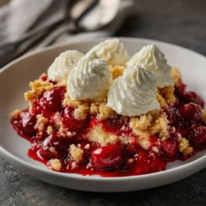 Cherry Cheesecake Dump Cake with Crumble Topping