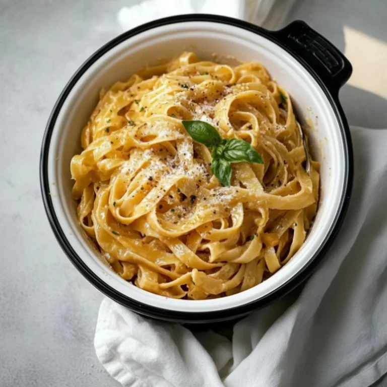Easy 3-Ingredient Slow Cooker Poor Man’s Spring Tagliatelle