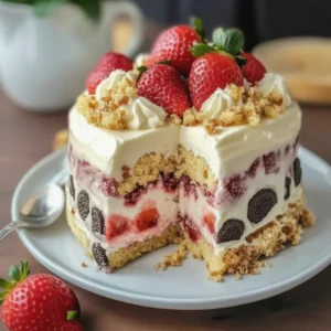 Irresistible Strawberry Vanilla Crunch Cake Recipe Made Easy
