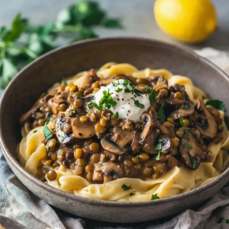 Lentil Mushroom Stroganoff