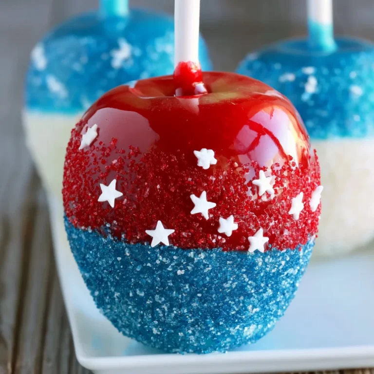 Patriotic 4th of July Red White & Blue Candied Apples