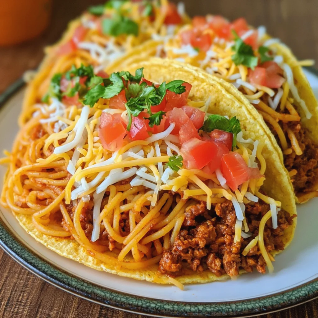 Spaghetti Tacos Ground Beef