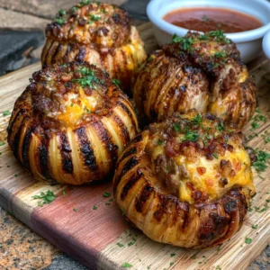 Firecracker Bacon Cheddar Cheeseburger Stuffed Onion Bombs